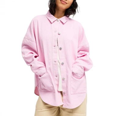 ROXY KICK BACK WASHED W OVERSIZED LS SHIRT PINK LAVENDER