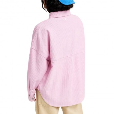 ROXY KICK BACK WASHED W OVERSIZED LS SHIRT PINK LAVENDER
