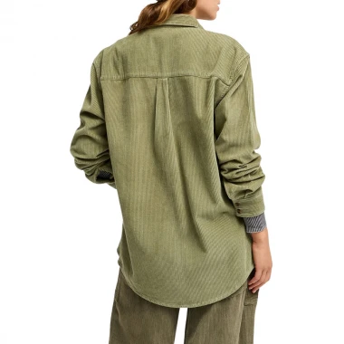 ROXY LET IT GO CORDUROY LS SHIRT OIL GREEN