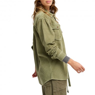 ROXY LET IT GO CORDUROY LS SHIRT OIL GREEN