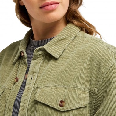 ROXY LET IT GO CORDUROY LS SHIRT OIL GREEN