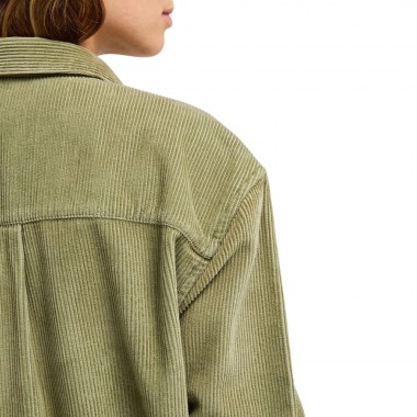 ROXY LET IT GO CORDUROY LS SHIRT OIL GREEN