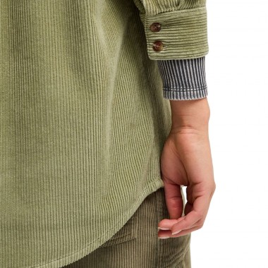 ROXY LET IT GO CORDUROY LS SHIRT OIL GREEN