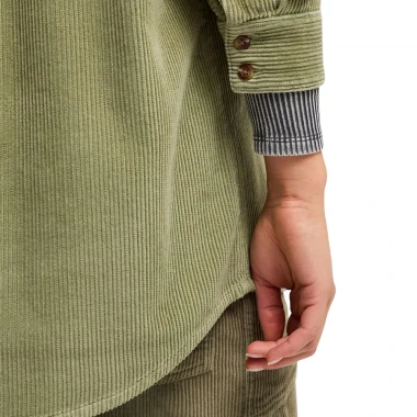 ROXY LET IT GO CORDUROY LS SHIRT OIL GREEN