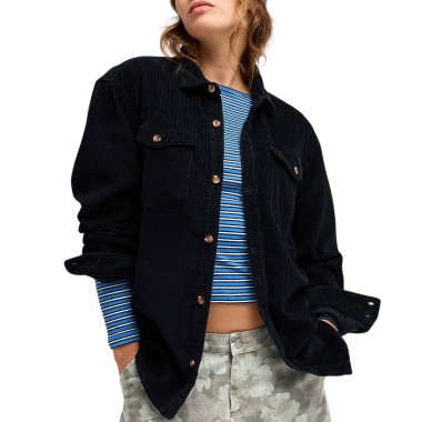 ROXY LET IT GO CORDUROY LS SHIRT BLACK