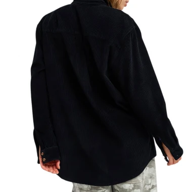 ROXY LET IT GO CORDUROY LS SHIRT BLACK