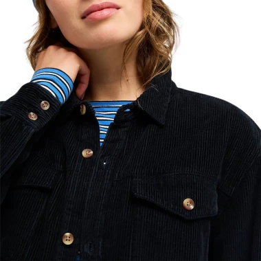ROXY LET IT GO CORDUROY LS SHIRT BLACK