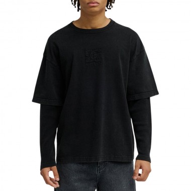 DC TWOFER LS TEE BLACK