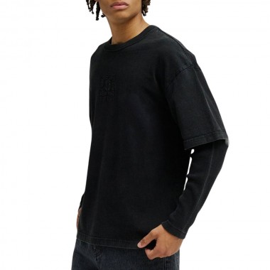 DC TWOFER LS TEE BLACK