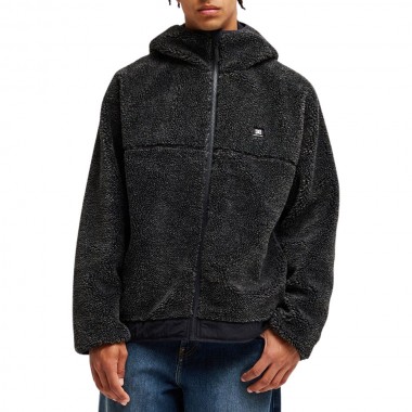 DC COLDSTAG REVERSIBLE SHERPA ZIP HOODIE BLACK