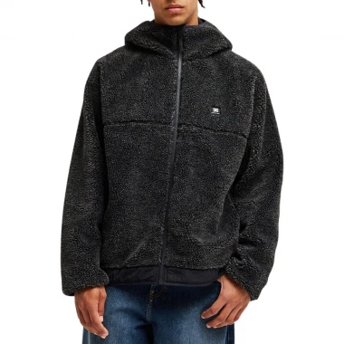 DC COLDSTAG REVERSIBLE SHERPA ZIP HOODIE BLACK