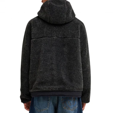 DC COLDSTAG REVERSIBLE SHERPA ZIP HOODIE BLACK