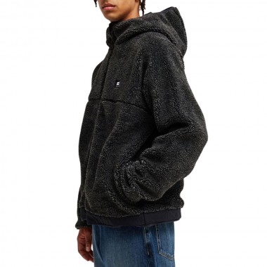 DC COLDSTAG REVERSIBLE SHERPA ZIP HOODIE BLACK