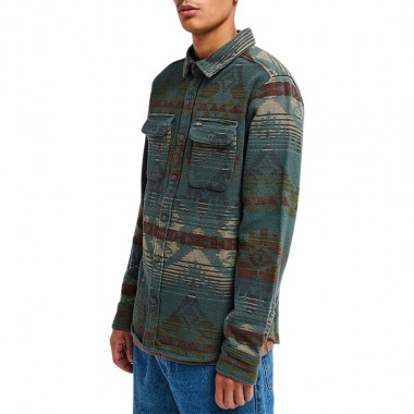 RVCA DAYSHIFT BLANKET FLANNEL LS SHIRT HUNTER GREEN