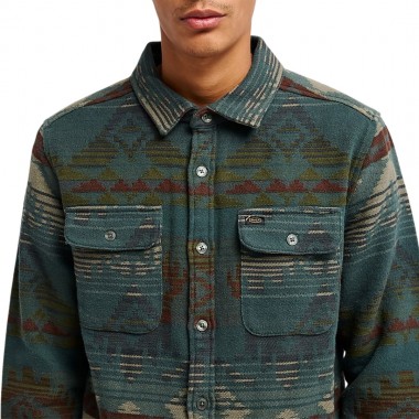 RVCA DAYSHIFT BLANKET FLANNEL LS SHIRT HUNTER GREEN