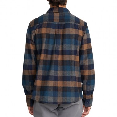 RVCA DAYSHIFT BLANKET FLANNEL LS SHIRT PIRATE BLACK