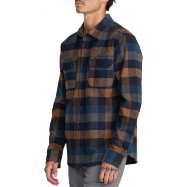 RVCA DAYSHIFT BLANKET FLANNEL LS SHIRT PIRATE BLACK