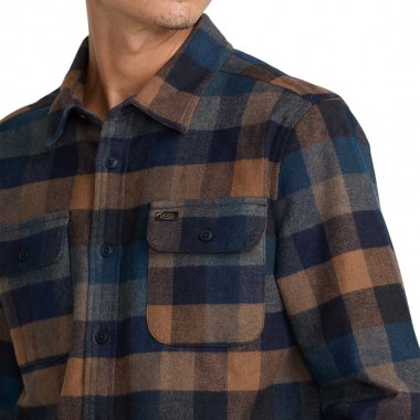 RVCA DAYSHIFT BLANKET FLANNEL LS SHIRT PIRATE BLACK
