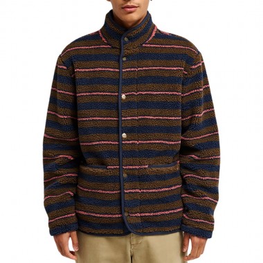 RVCA WESTWOOD SNAP SHERPA JACKET NAVY