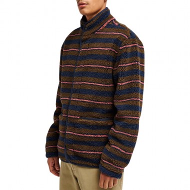 RVCA WESTWOOD SNAP SHERPA JACKET NAVY