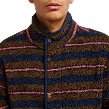 RVCA WESTWOOD SNAP SHERPA JACKET NAVY