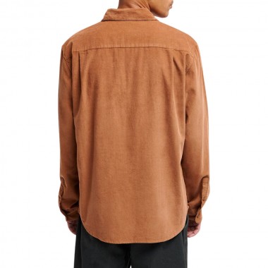 RVCA FREEMAN CORD LS SHIRT BOMBAY BROWN