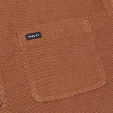 RVCA FREEMAN CORD LS SHIRT BOMBAY BROWN