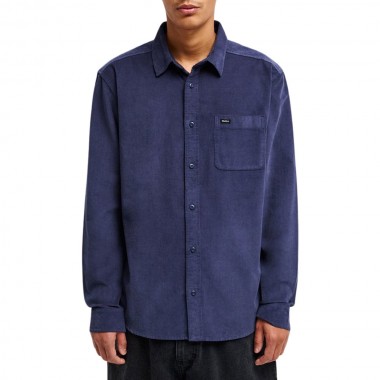 RVCA FREEMAN CORD LS SHIRT MOODY BLUE
