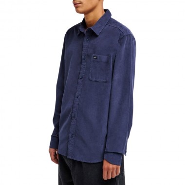 RVCA FREEMAN CORD LS SHIRT MOODY BLUE