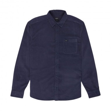 RVCA FREEMAN CORD LS SHIRT MOODY BLUE