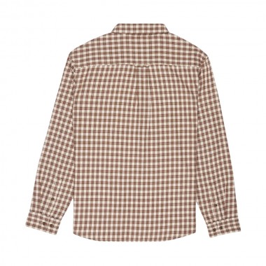 RVCA HUGUES MICRO CHECK LS SHIRT BOMBAY BROWN