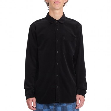 VOLCOM ZANDER CORD LS SHIRT BLACK COMBO