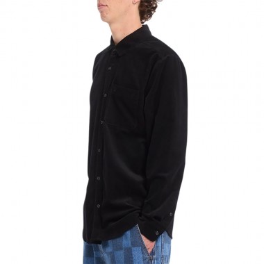 VOLCOM ZANDER CORD LS SHIRT BLACK COMBO