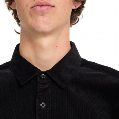 VOLCOM ZANDER CORD LS SHIRT BLACK COMBO