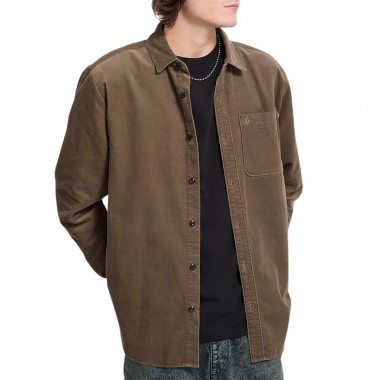 VOLCOM ZANDER CORD LS SHIRT EARTH