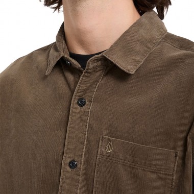 VOLCOM ZANDER CORD LS SHIRT EARTH