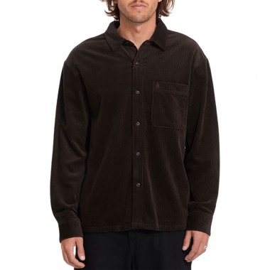 VOLCOM FOSTERED II CORD LS SHIRT CACAO