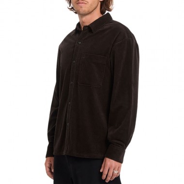 VOLCOM FOSTERED II CORD LS SHIRT CACAO