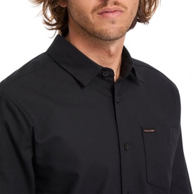 VOLCOM VEECO OXFORD LS SHIRT BLACK
