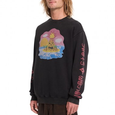 VOLCOM OZZY SWEATSHIRT LIGHT ACID BLACK