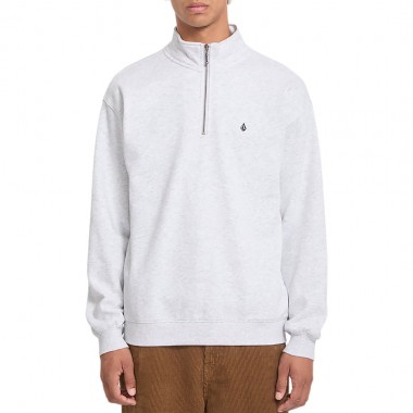VOLCOM SINGLE STONE QUARTER ZIP SWEATSHIRT BONE HEATHER