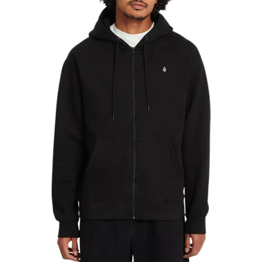 VOLCOM SINGLE STONE ZIP HOODIE BLACK