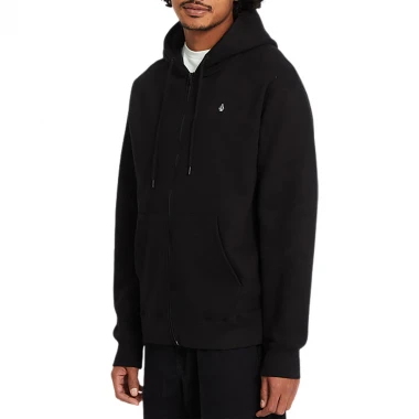 VOLCOM SINGLE STONE ZIP HOODIE BLACK