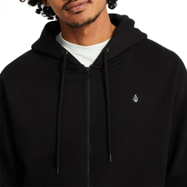 VOLCOM SINGLE STONE ZIP HOODIE BLACK