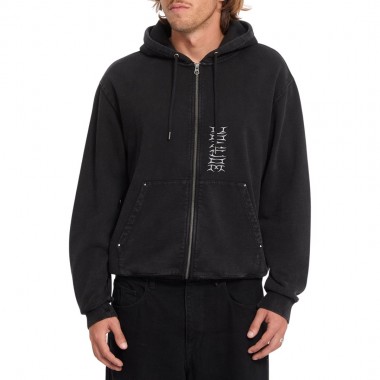 VOLCOM STUDDER ZIP HOODIE BLACK