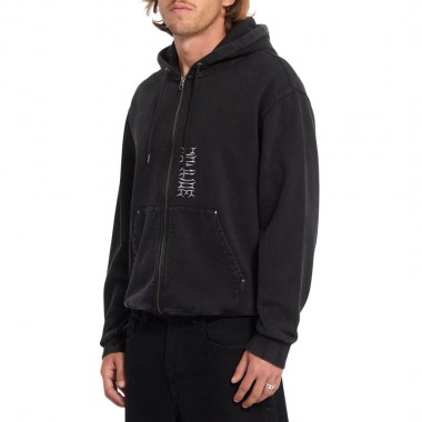 VOLCOM STUDDER ZIP HOODIE BLACK