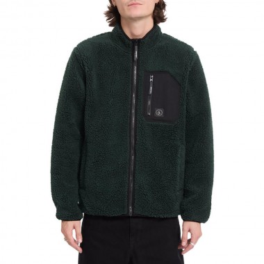 VOLCOM MUZZER FUZZAR SHERPA ZIP FLEECE SCARAB