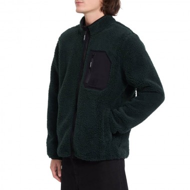 VOLCOM MUZZER FUZZAR SHERPA ZIP FLEECE SCARAB