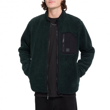 VOLCOM MUZZER FUZZAR SHERPA ZIP FLEECE SCARAB