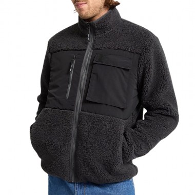 VOLCOM STORM STONE ZIP SHERPA JACKET ASPHALT BLACK